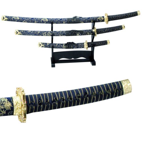 Amazon.com : BladesUSA Jl-021Bl4 Katana Samurai Sword Set, 3-Piece